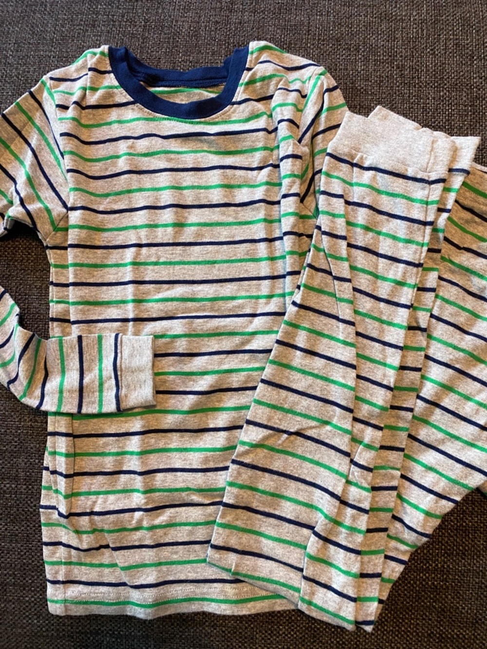 Like New! Carter’s Striped Pajama Set, Unisex Kids Size 10, Gray Striped